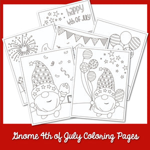 Gnome th of july coloring pages â