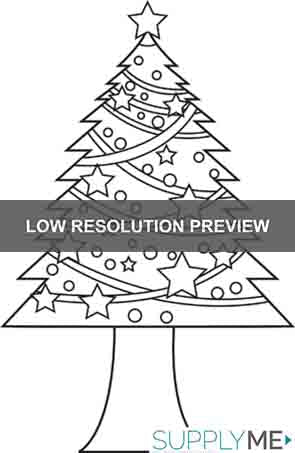 Printable christmas tree coloring page for kids â