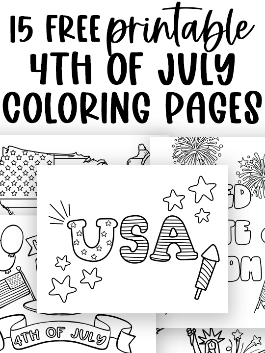 Th of july loring pages free printables instant download