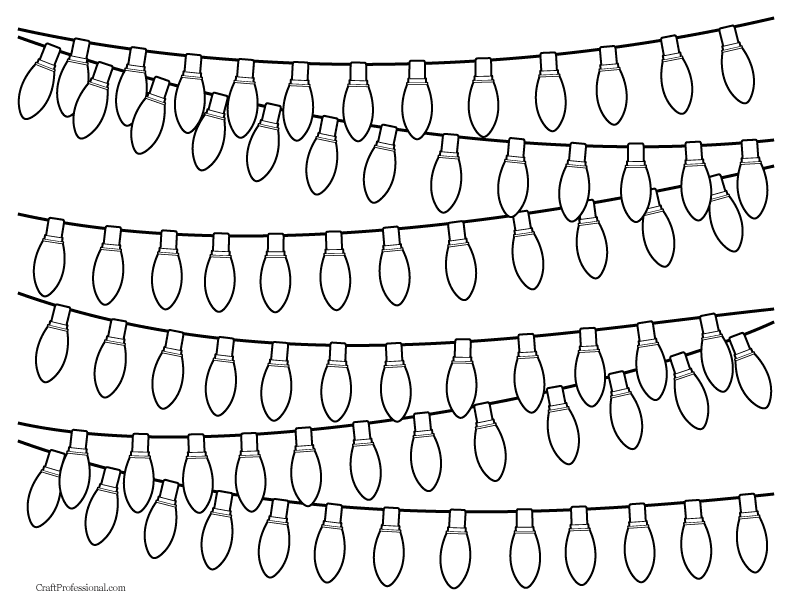 Christmas lights coloring pages