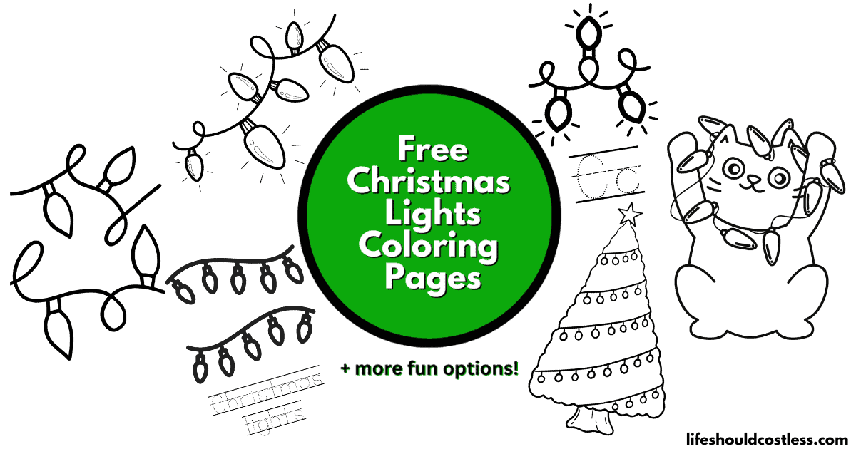 Christmas lights coloring pages free printable pdf templates