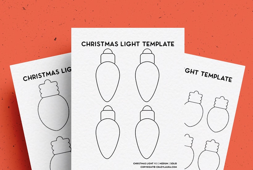 Free christmas light bulb template stencils for