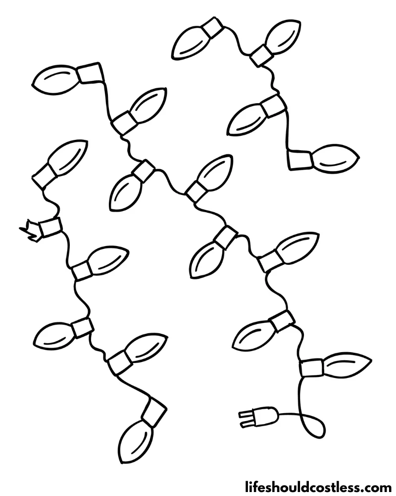 Christmas lights coloring pages free printable pdf templates