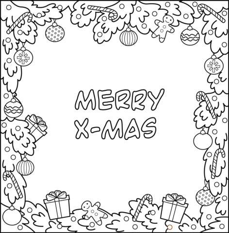 Christmas frame coloring page free printable coloring pages