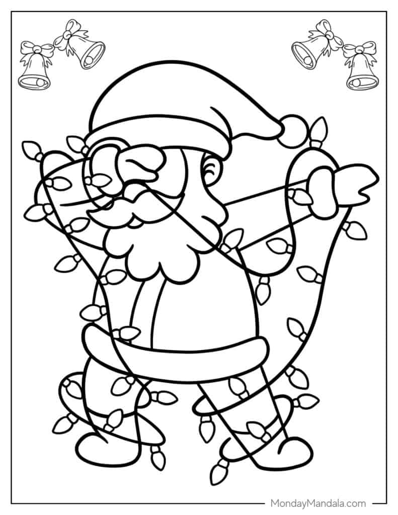 Christmas lights coloring pages free pdf printables