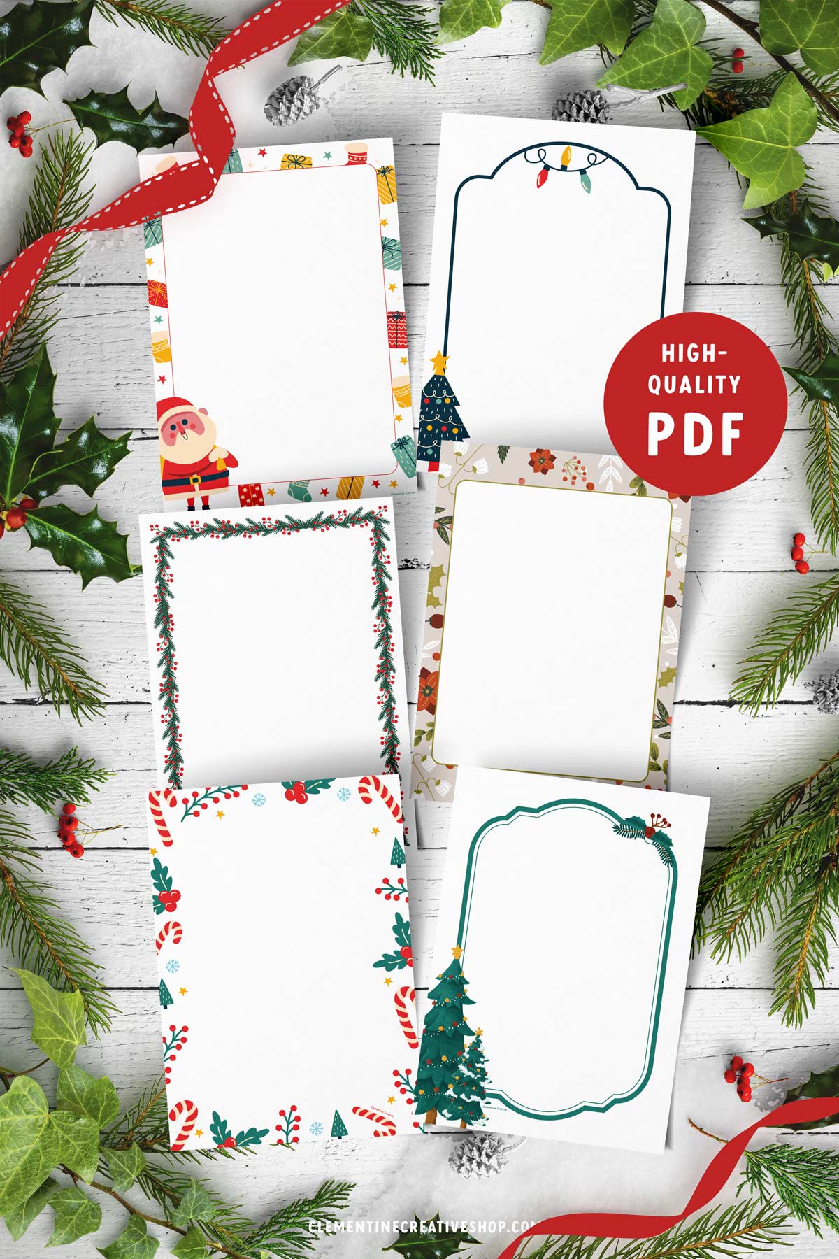 Cute christmas border papers free printable templates