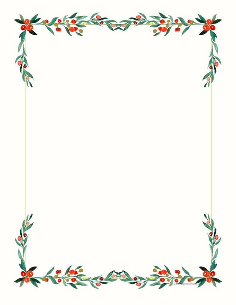 Free printable christmas border printable templates