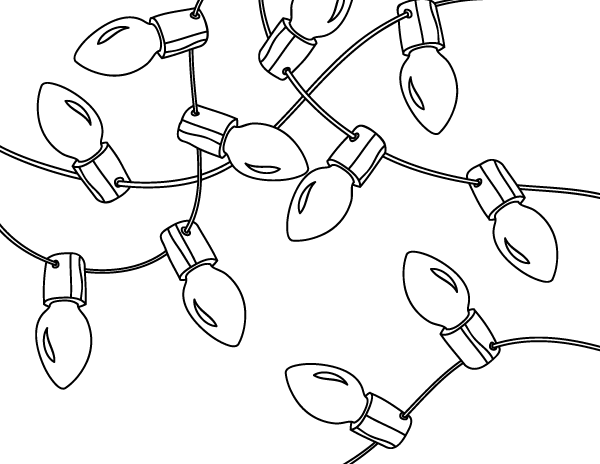 Printable christmas light coloring page