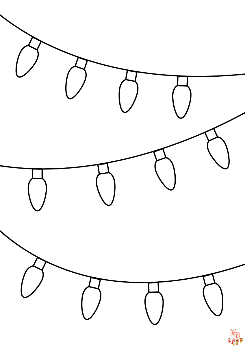 Christmas lights coloring pages