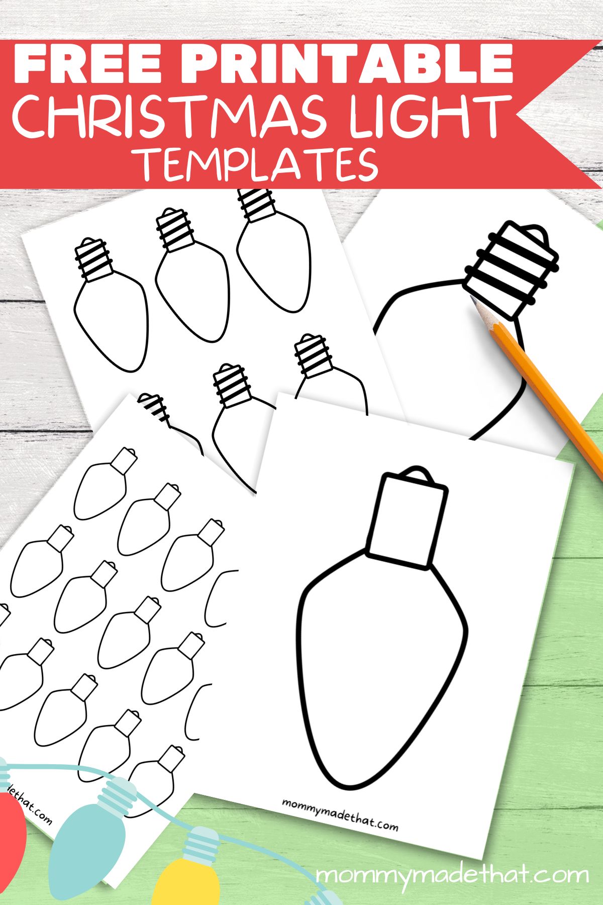 Cute christmas light templates free printable