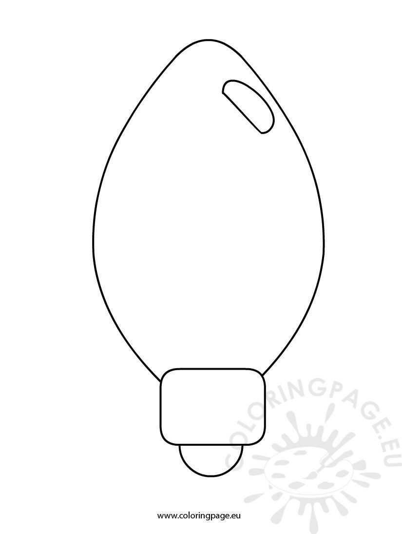 Christmas light template coloring page