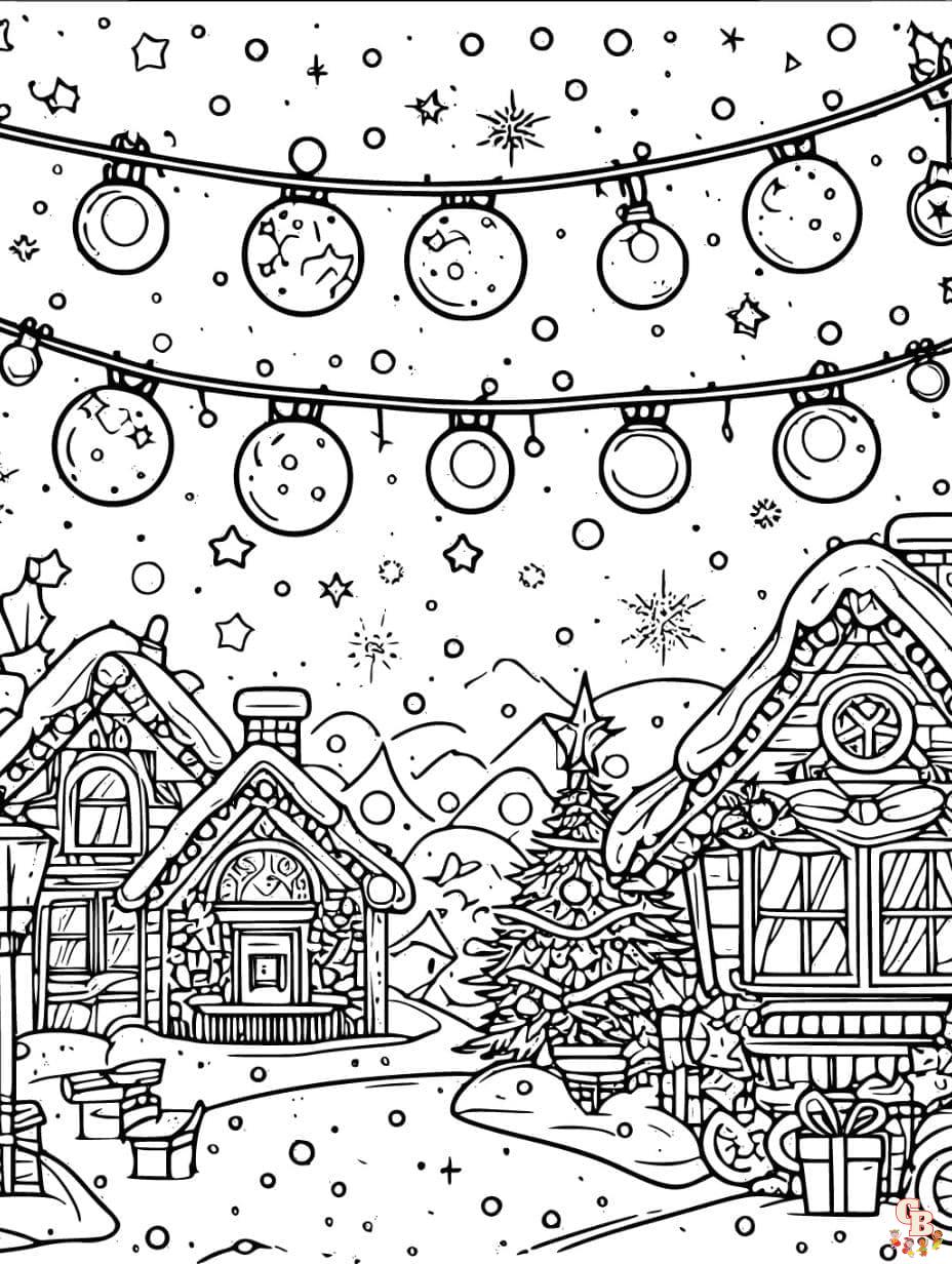 Christmas lights coloring pages