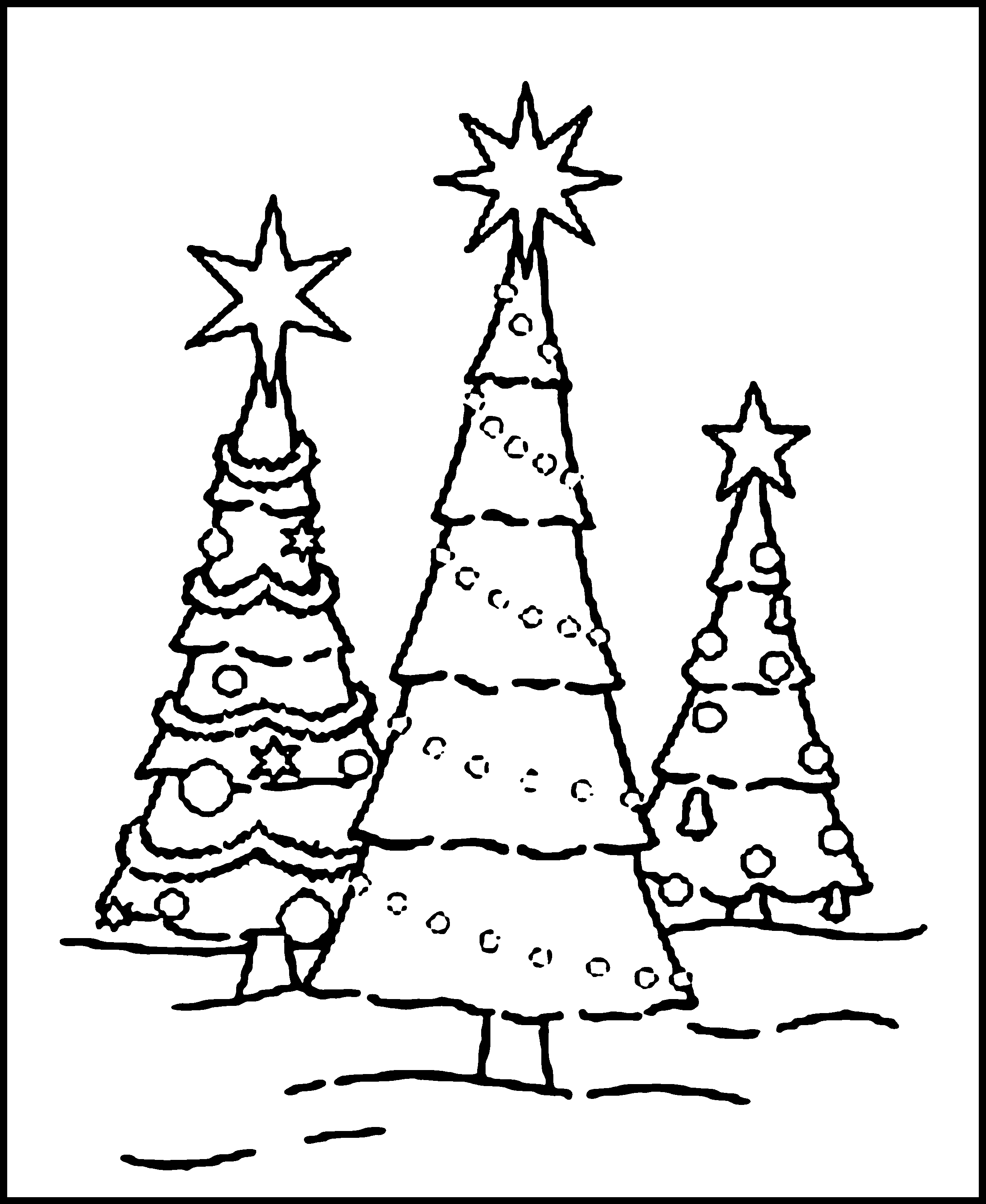 Free printable christmas tree coloring pages for kids