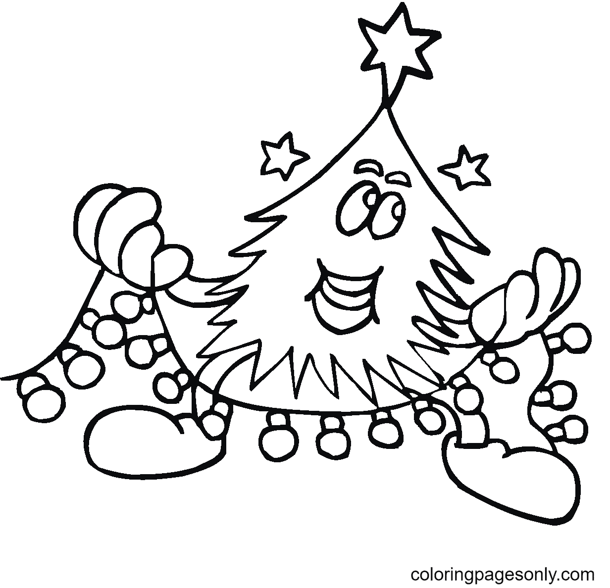 Christmas lights coloring pages printable for free download