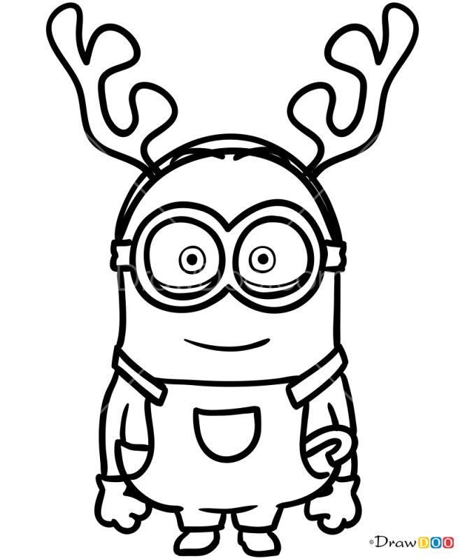 How to draw minion christmas cartoons minion coloring pages christmas coloring pages minion christmas