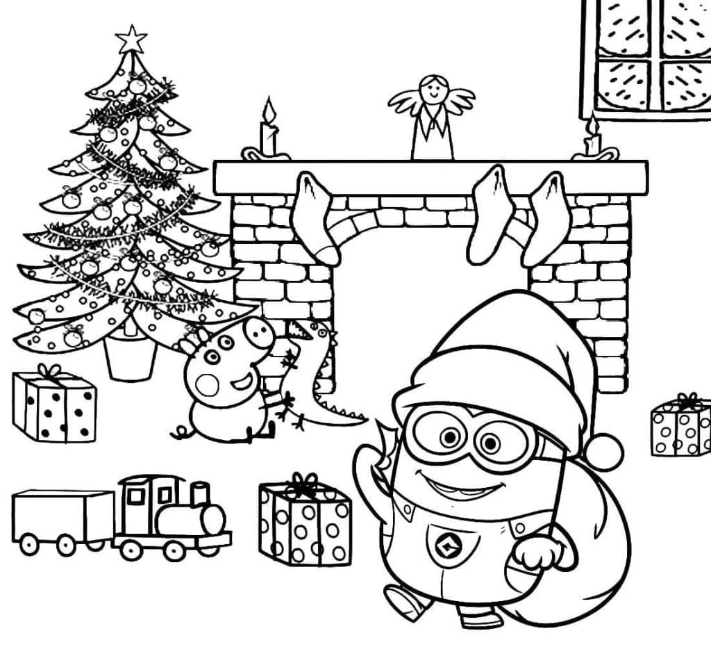 Minions christmas coloring pages printable for free download