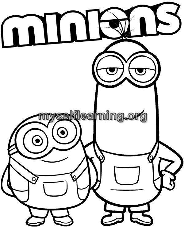 Minions cartoons coloring sheet instant download