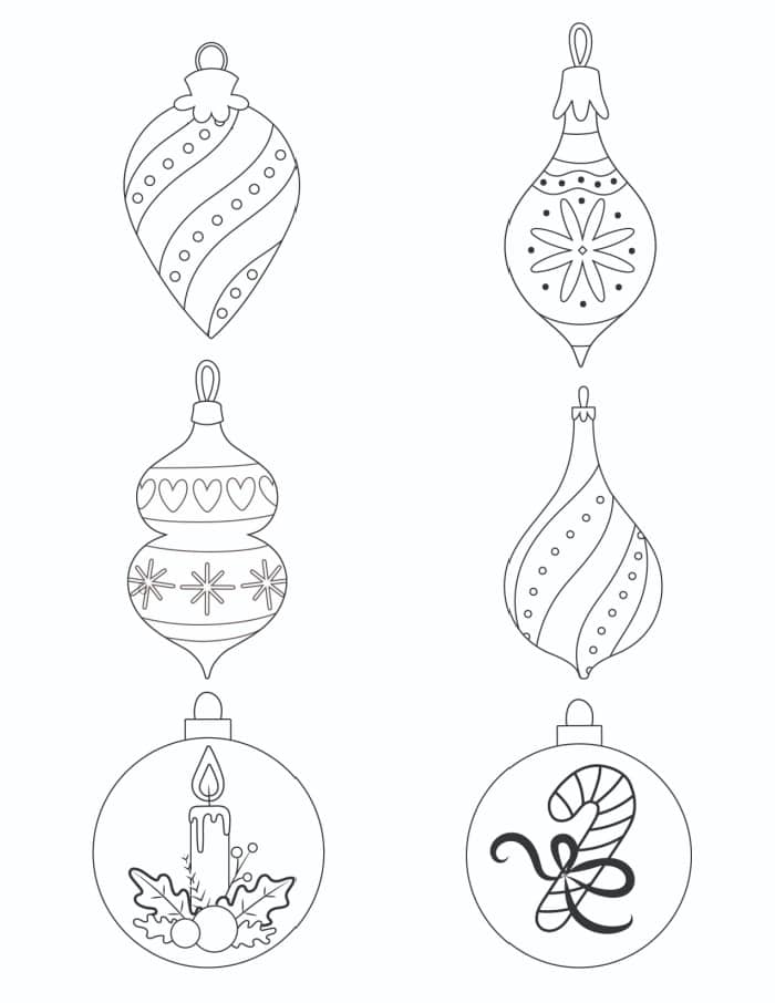 Christmas ornament coloring page printables