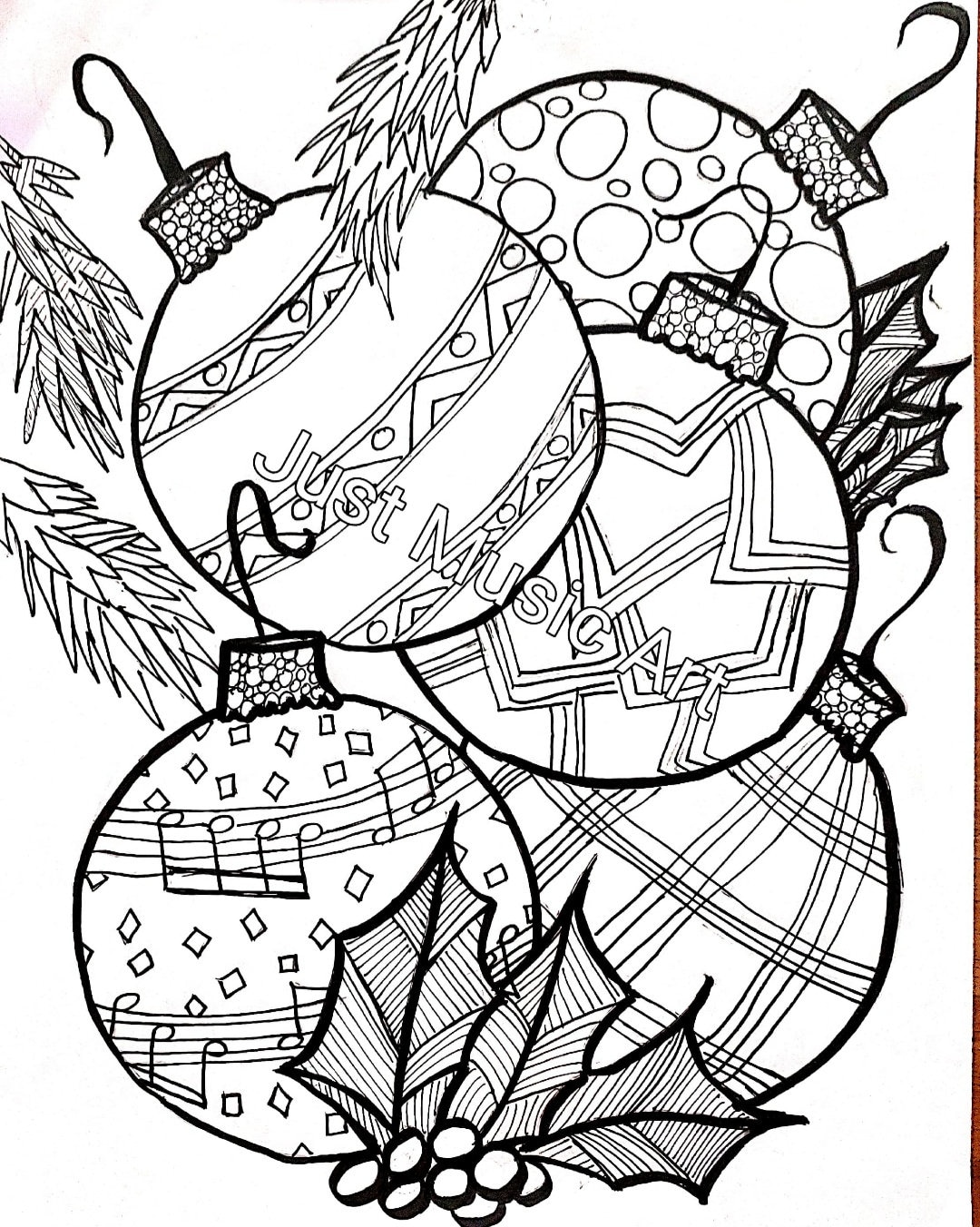 Christmas ornament coloring page printable download pdf jpeg