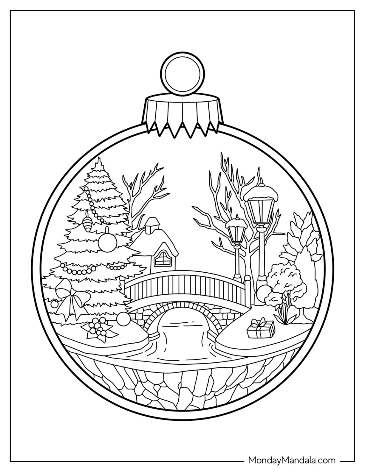 Christmas ornament coloring pages free printables