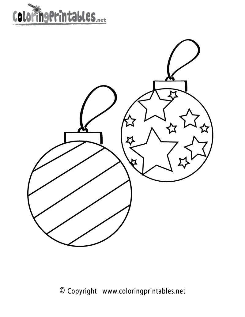 Free printable christmas ornaments coloring page