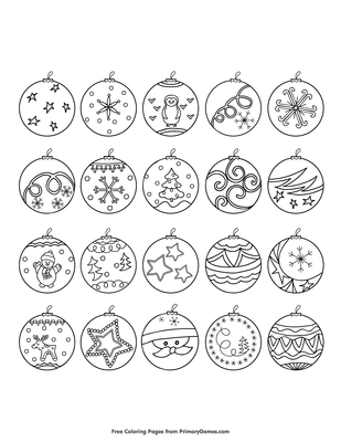 Christmas ornaments coloring page â free printable pdf from