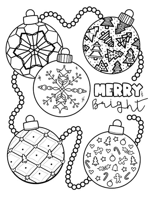 Christmas ornament coloring page