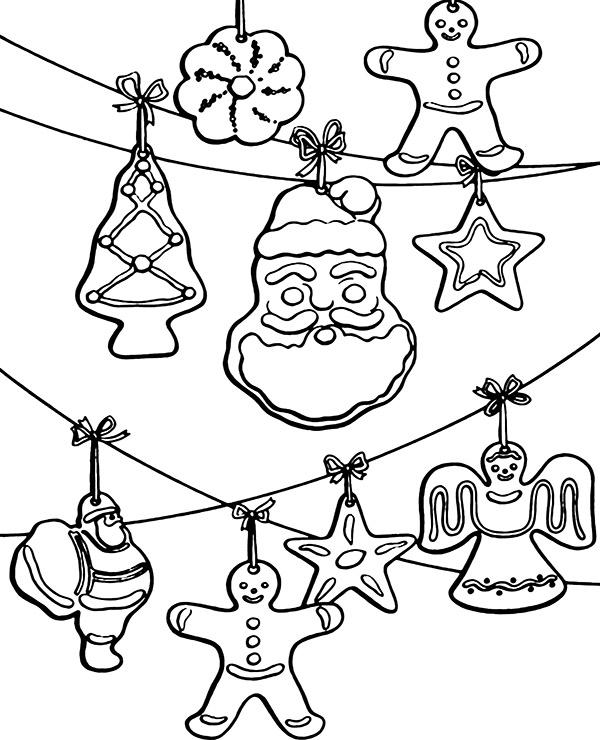 Printable coloring sheets with christmas decor