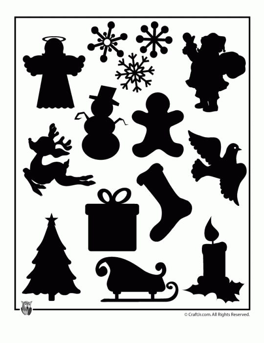 Printable christmas templates shapes and silhouettes woo jr kids activities childrens publishing