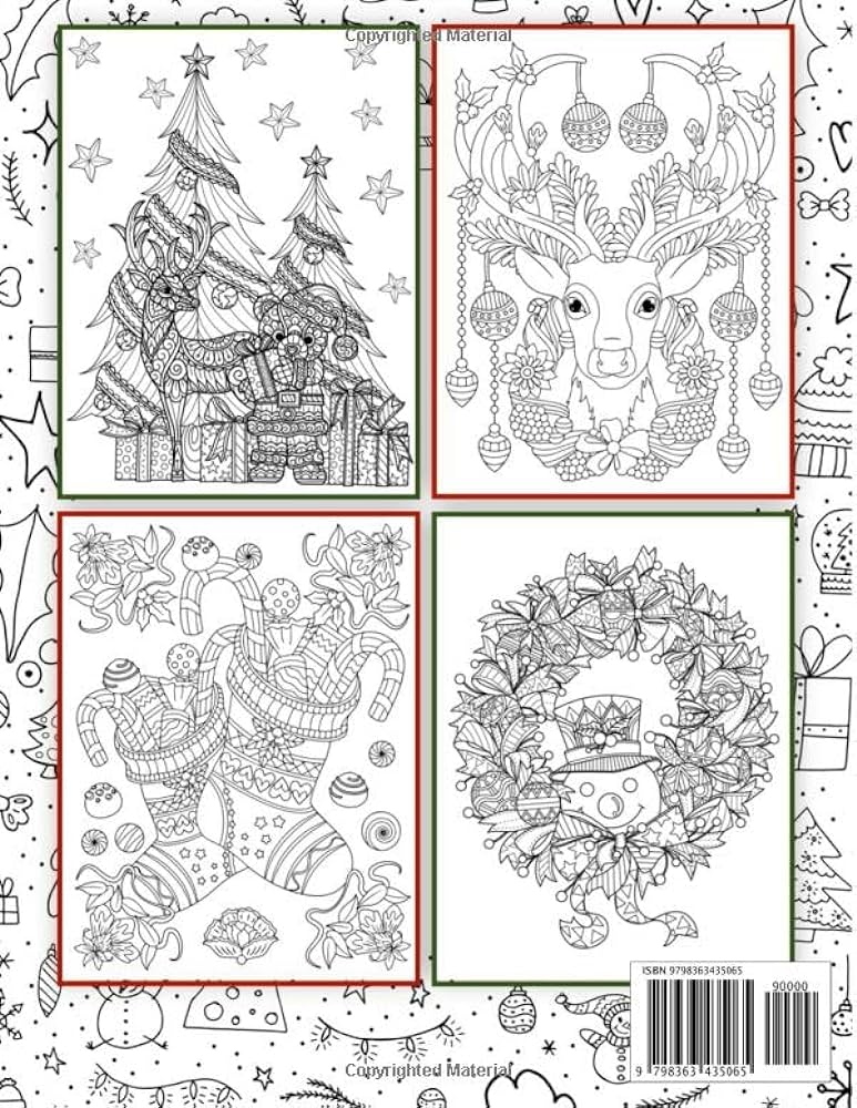 Christmas coloring book for adults designs from simple to intricate filled with festive christmas decorations winter scenes and adorable and stress relief relaxation and creativity quarrie geneva books