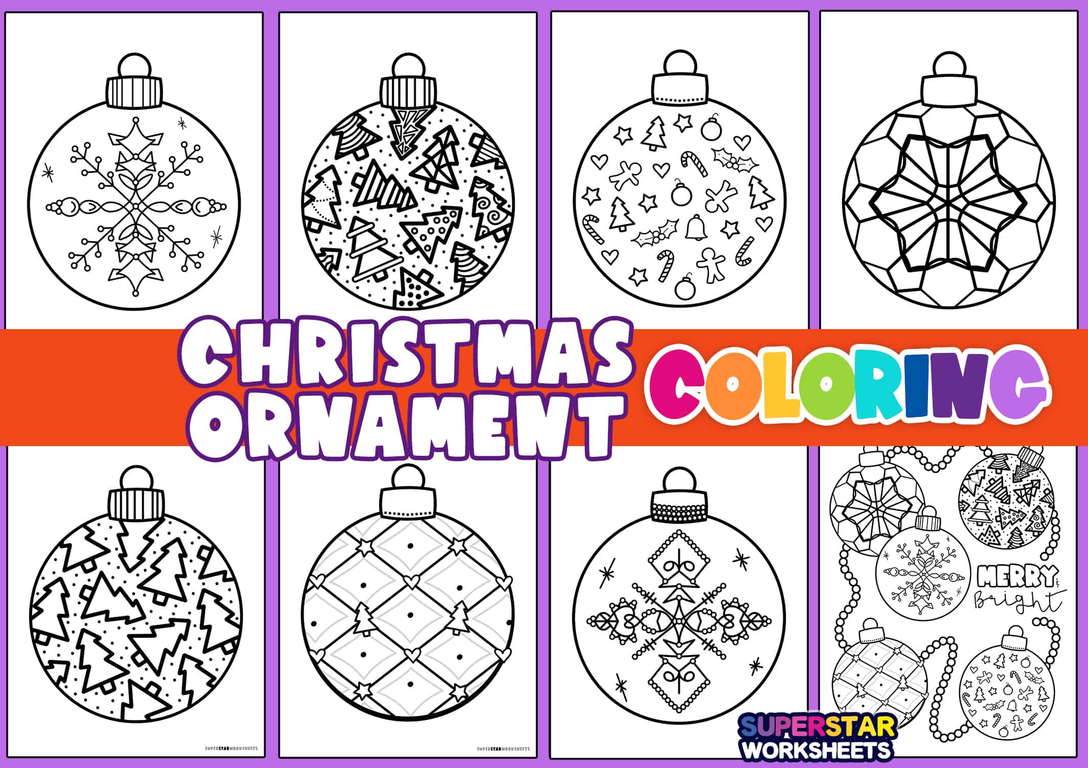 Christmas ornament coloring page