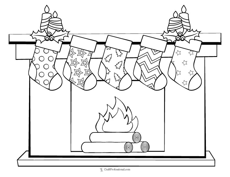 Christmas candle coloring pages free