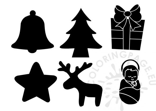 Free printable christmas ornament silhouette coloring page