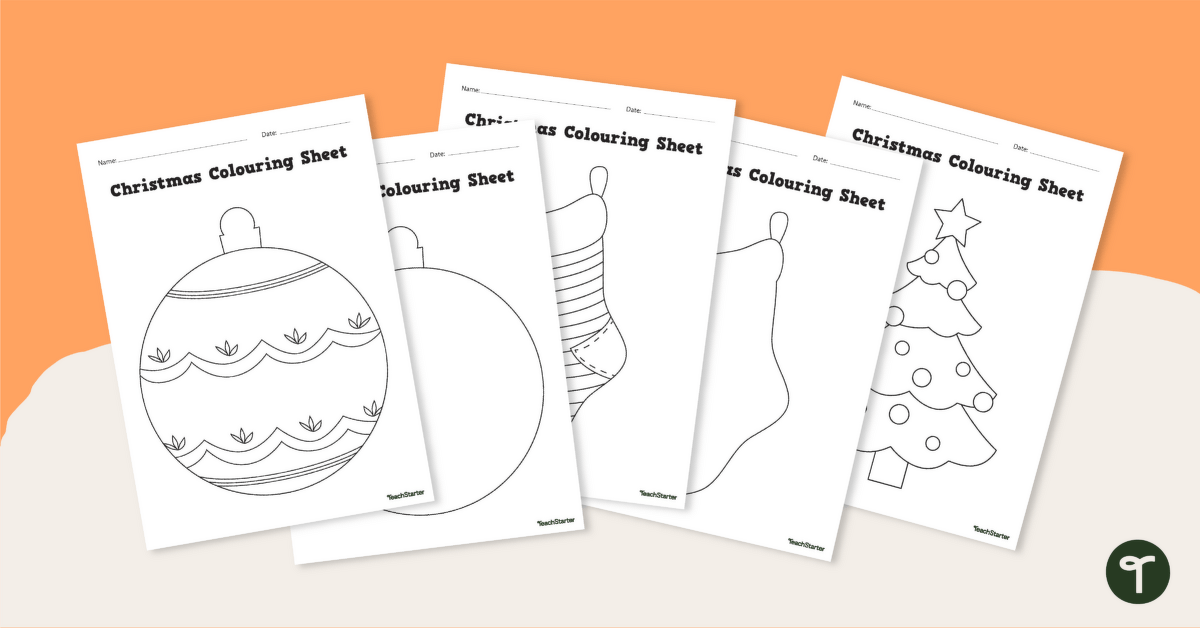 Printable christmas colouring sheets teach starter