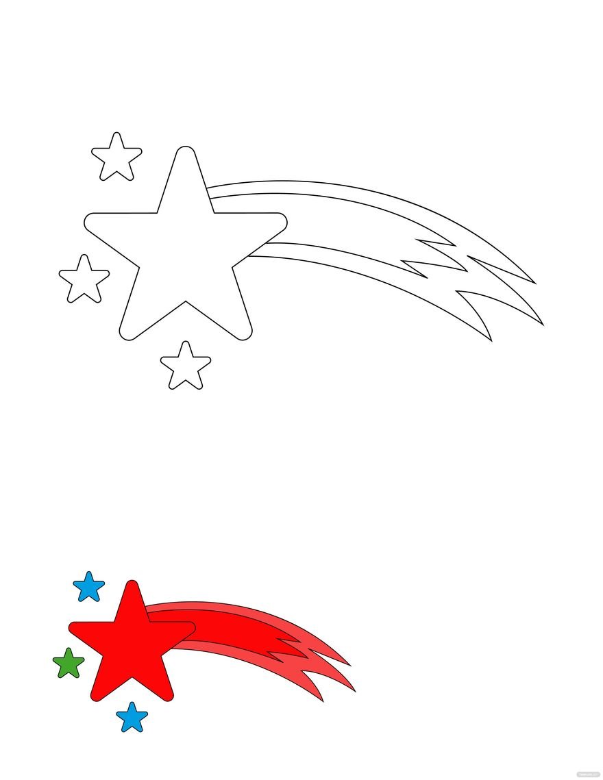 Free christmas star coloring page