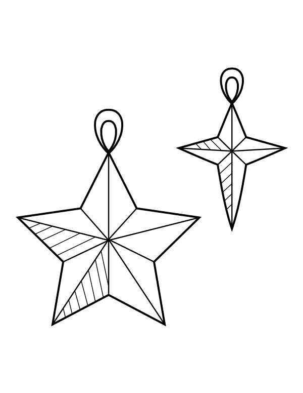 Printable christmas star ornaments coloring page