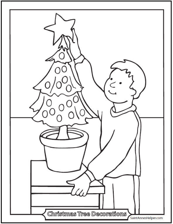 Christmas tree coloring page â christmas star tree topper