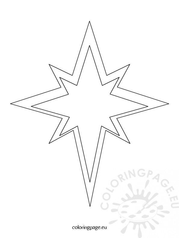 Christmas star template coloring page