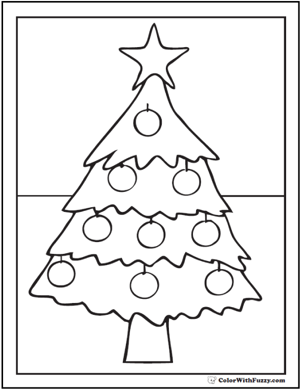 Star christmas tree coloring pages