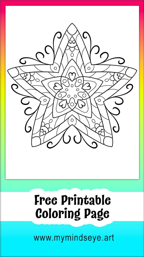 Fancy star coloring page c