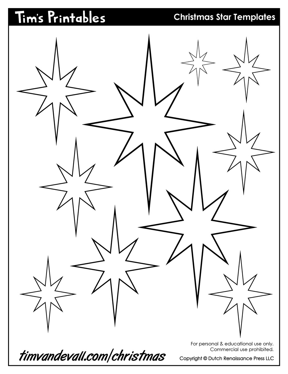 Christmas star template â tims printables