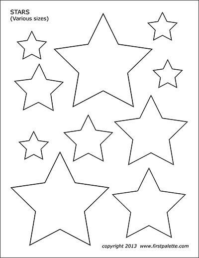 Stars free printable templates coloring pages