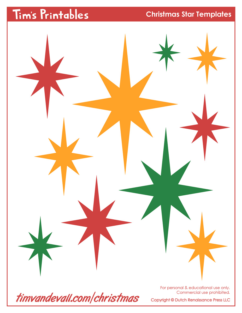 Christmas star template â tims printables