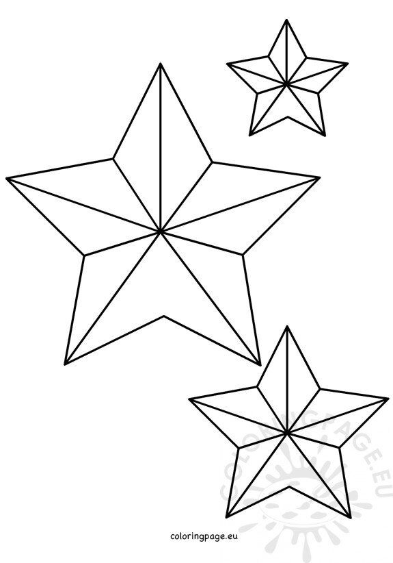 Five pointed christmas star shape coloring page