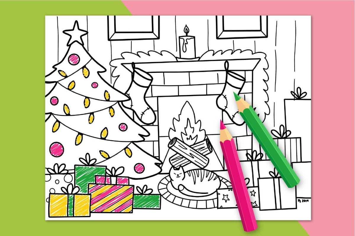 Free printable christmas coloring page