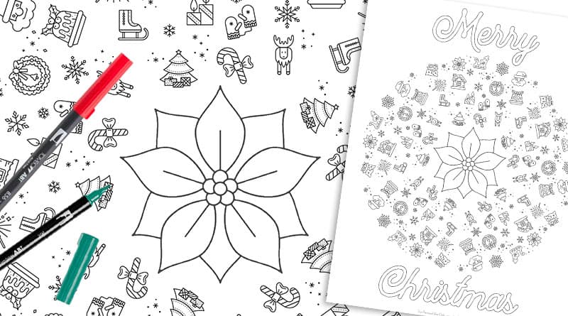 Free printable christmas mandala coloring page