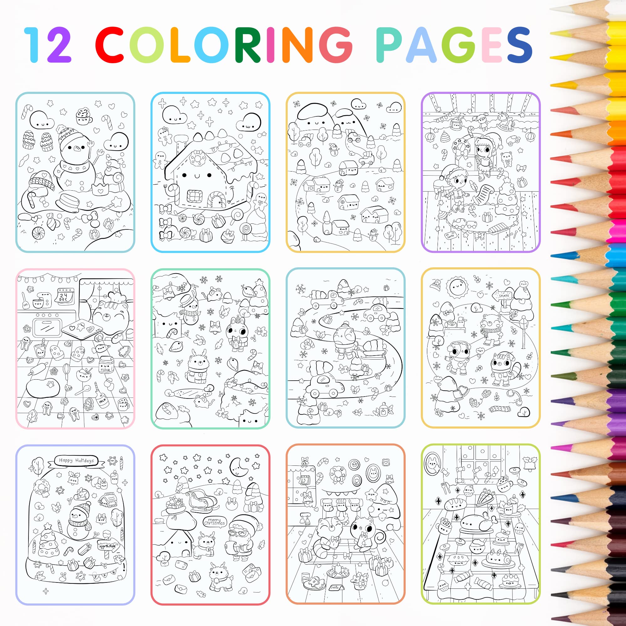 Christmas sticker book for kids coloring book holiday stickers scenes by cupkin