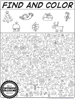 Find and color christmas doodles