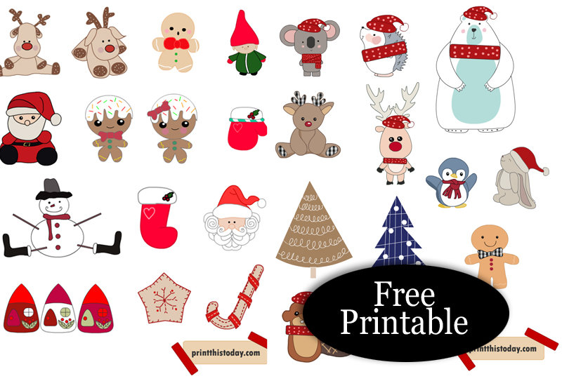 Free printable christmas stickers cute vintage