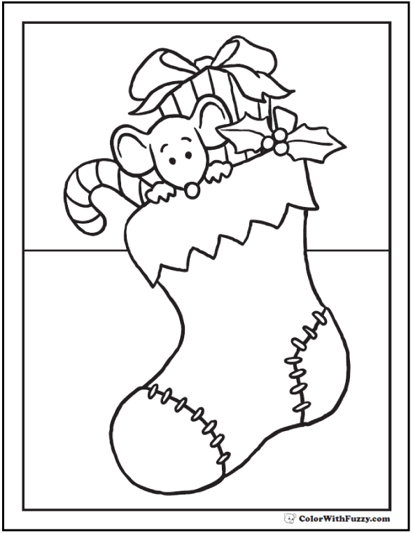 Christmas stocking coloring picture